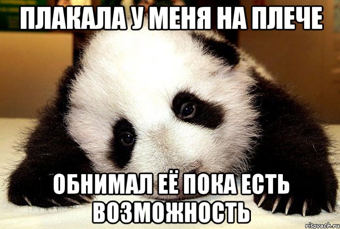 Плакала у меня на плече обнимал её пока есть возможность
