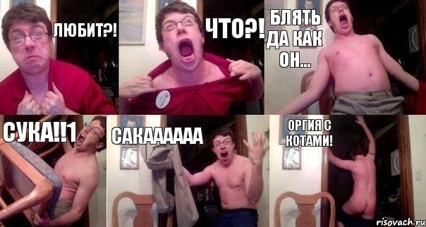 любит?! ЧТО?! БЛЯТЬ ДА КАК ОН... СУКА!!1 САКАААААА ОРГИЯ С КОТАМИ!