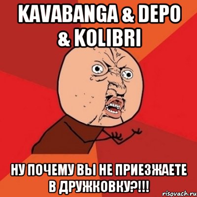 kavabanga & Depo & kolibri ну почему вы не приезжаете в дружковку?!!!, Мем Почему