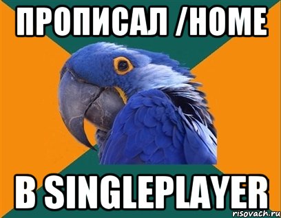 прописал /home в singleplayer, Мем Попугай параноик
