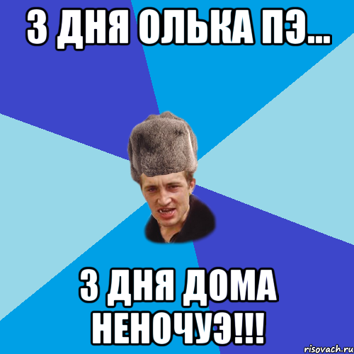 3 дня Олька пэ... 3 дня дома неночуэ!!!, Мем Празднчний паца