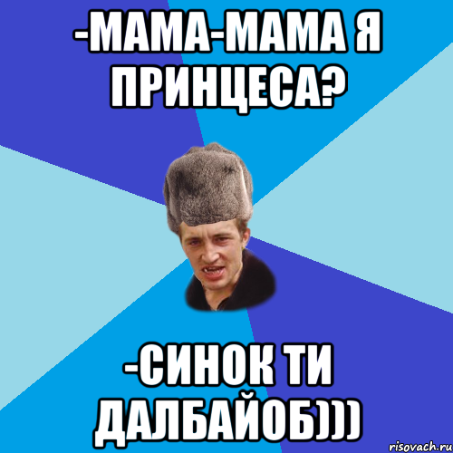 -Мама-мама я принцеса? -Синок ти далбайоб))), Мем Празднчний паца