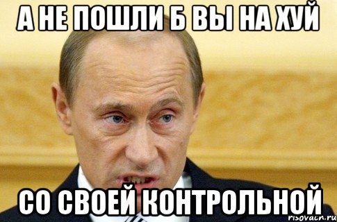 А не пошли б вы на хуй со своей контрольной, Мем путин