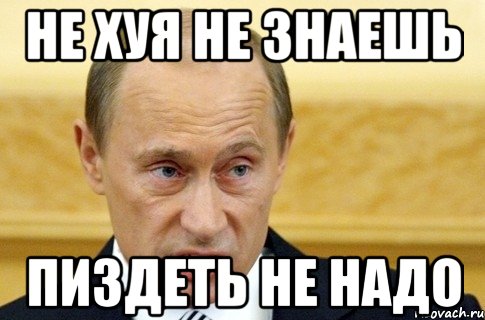 Не хуя не знаешь Пиздеть не надо, Мем путин