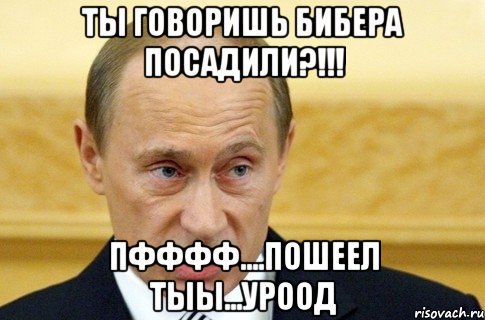 ты говоришь бибера посадили?!!! пфффф....пошеел тыы...уроод, Мем путин