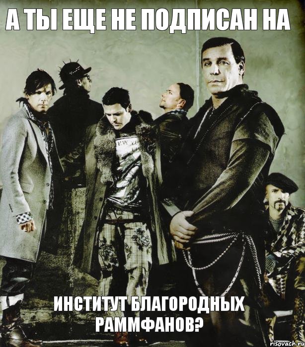 А ты еще не подписан на Институт Благородных Раммфанов?