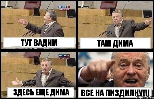 ТУТ ВАДИМ ТАМ ДИМА ЗДЕСЬ ЕЩЕ ДИМА ВСЕ НА ПИЗДИЛКУ!!!, Комикс с Жириновским