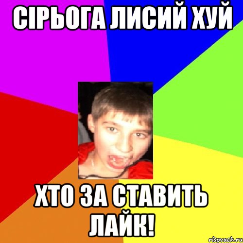 Сірьога лисий хуй хто за ставить лайк!