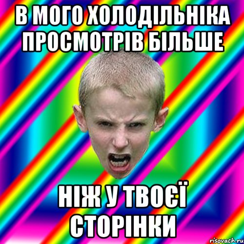 В мого холодільніка просмотрів більше ніж у твоєї сторінки