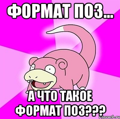 Формат поз... А что такое формат поз???, Мем слоупок