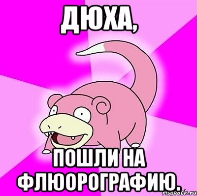 Дюха, Пошли на флюорографию., Мем слоупок