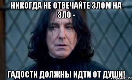 Никогда не отвечайте злом на зло - гадости должны идти от души!