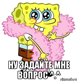  Ну задайте мне вопрос ^.^, Мем Спанч боб