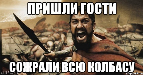 Пришли гости Сожрали всю колбасу, Мем Это Спарта