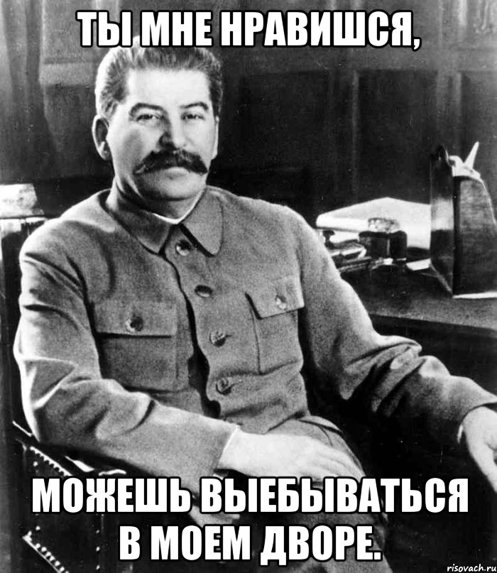 ты мне нравишся, можешь выебываться в моем дворе., Мем  иосиф сталин