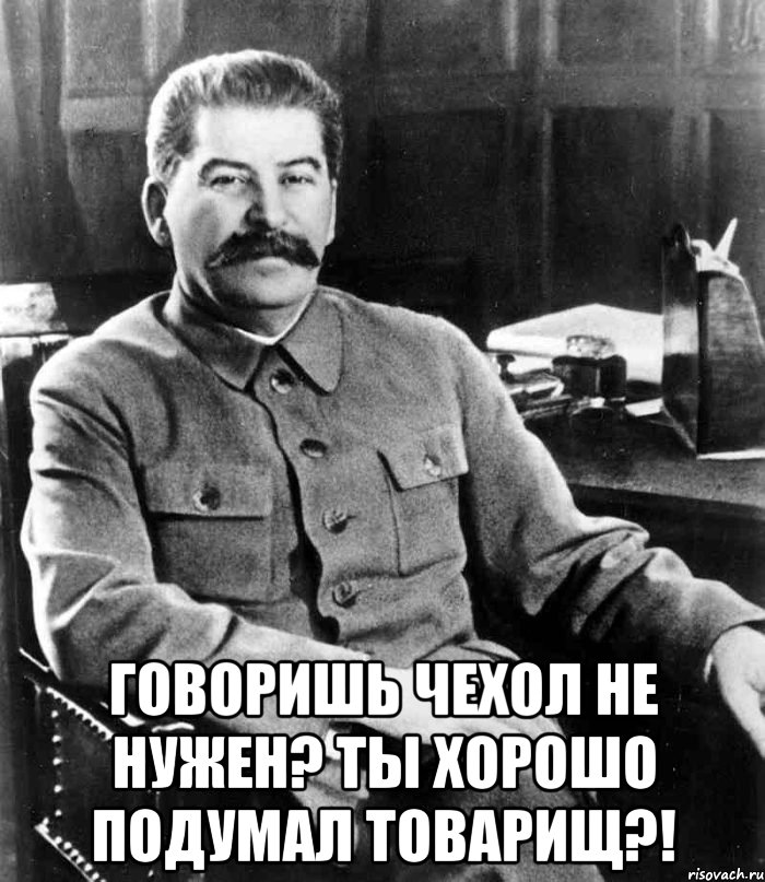  Говоришь чехол не нужен? Ты хорошо подумал товарищ?!, Мем  иосиф сталин