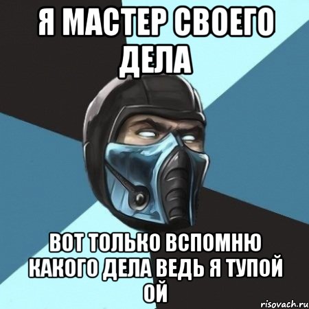 Я МАСТЕР СВОЕГО ДЕЛА ВОТ ТОЛЬКО ВСПОМНЮ КАКОГО ДЕЛА ВЕДЬ Я ТУПОЙ ОЙ