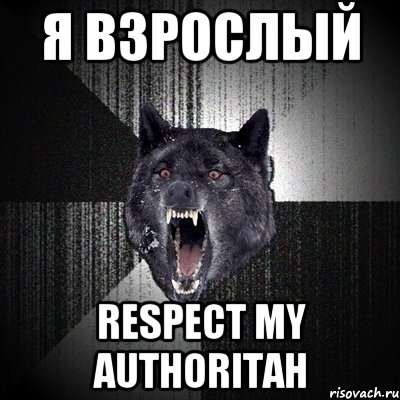 Я взрослый RESPECT MY AUTHORITAH, Мем Сумасшедший волк
