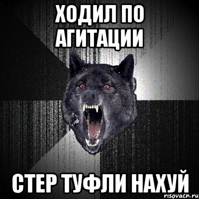 ходил по агитации стер туфли нахуй, Мем Сумасшедший волк