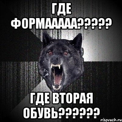 где формааааа????? где вторая обувь??????, Мем Сумасшедший волк