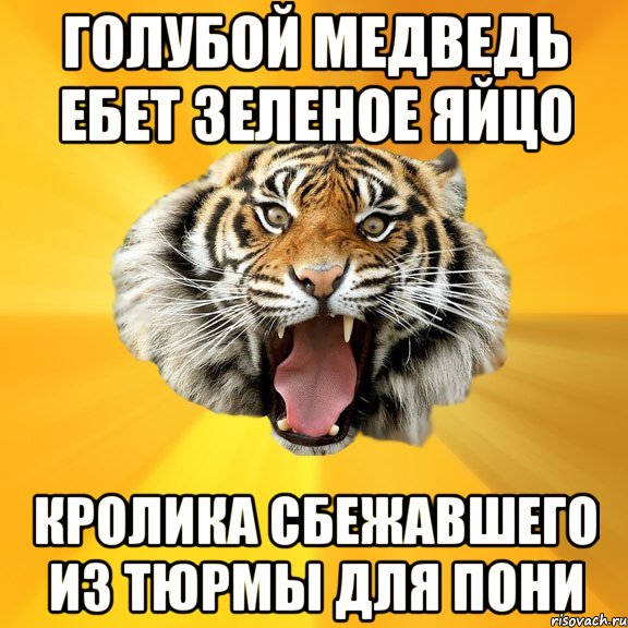 голубой медведь ебет зеленое яйцо кролика сбежавшего из тюрмы для пони, Мем СУМАСШЕДШИЙ ТИГР