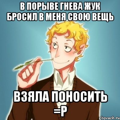 В ПОРЫВЕ ГНЕВА ЖУК БРОСИЛ В МЕНЯ СВОЮ ВЕЩЬ взяла поносить =Р, Мем Типичный Есенин