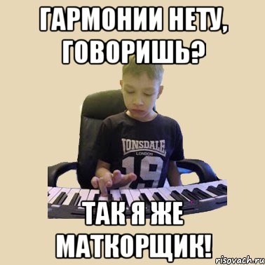 Гармонии нету, говоришь? Так я же маткорщик!