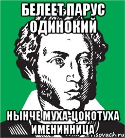 Белеет парус одинокий Нынче муха-цокотуха именинница, Мем типичный поэт