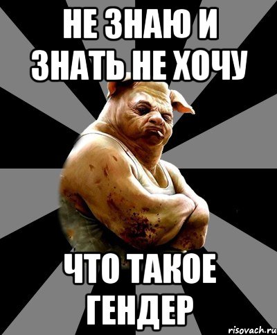 не знаю и знать не хочу что такое гендер