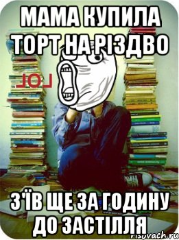 мама купила торт на різдво з'їв ще за годину до застілля, Мем Типовий десятикласник