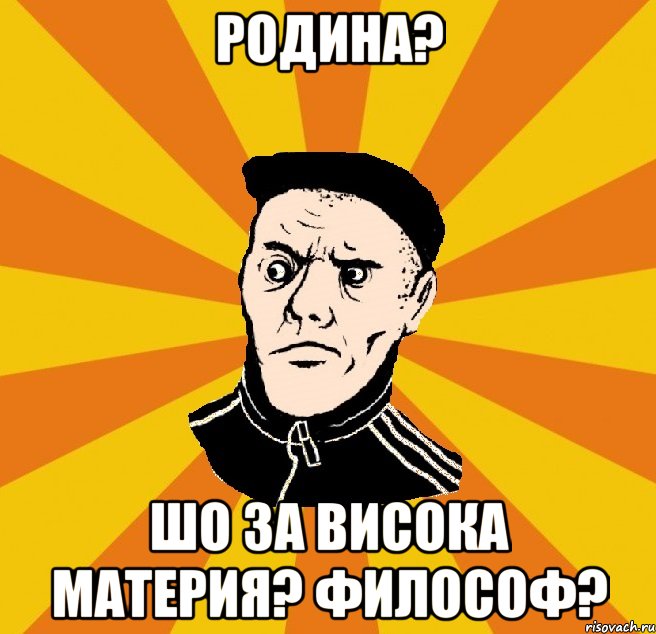 Родина? Шо за висока материя? Философ?, Мем Типовий Титушка