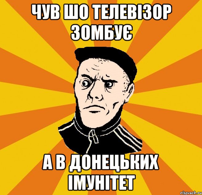 Чув шо телевізор зомбує а в донецьких імунітет, Мем Типовий Титушка