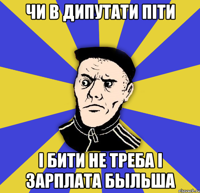 чи в дипутати піти і бити не треба і зарплата быльша