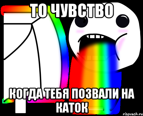 То чувство Когда тебя позвали на каток, Мем То чувство