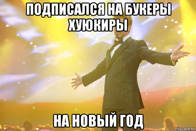 ПОДПИСАЛСЯ НА БУКЕРЫ ХУЮКИРЫ НА НОВЫЙ ГОД, Мем Тони Старк (Роберт Дауни младший)