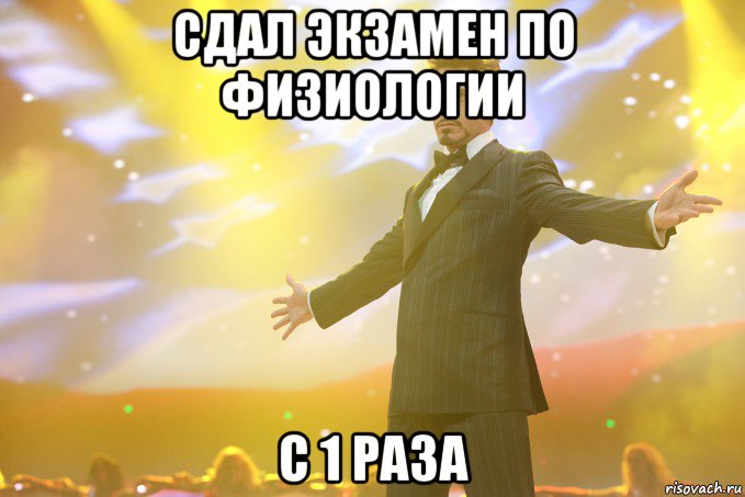 Сдал экзамен по физиологии С 1 раза, Мем Тони Старк (Роберт Дауни младший)