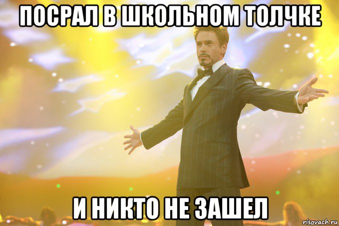 посрал в школьном толчке и никто не зашел, Мем Тони Старк (Роберт Дауни младший)