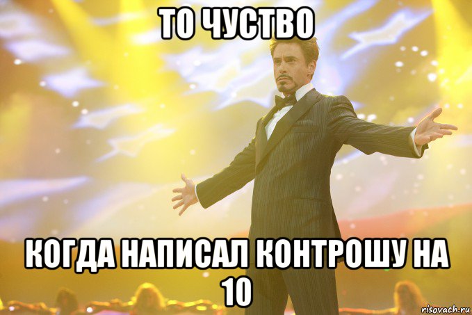 ТО чуство когда написал контрошу на 10, Мем Тони Старк (Роберт Дауни младший)