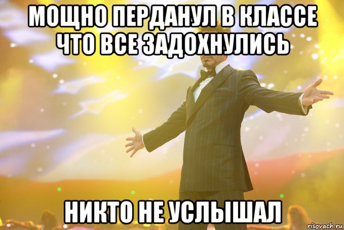 МОЩНО ПЕРДАНУЛ В КЛАССЕ ЧТО ВСЕ ЗАДОХНУЛИСЬ НИКТО НЕ УСЛЫШАЛ, Мем Тони Старк (Роберт Дауни младший)