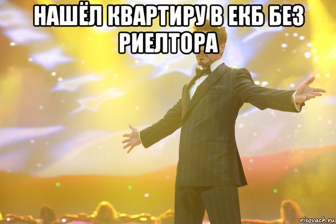 Нашёл квартиру в Екб без риелтора , Мем Тони Старк (Роберт Дауни младший)
