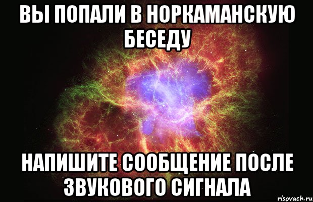 Вы попали в норкаманскую беседу Напишите сообщение после звукового сигнала, Мем Туманность