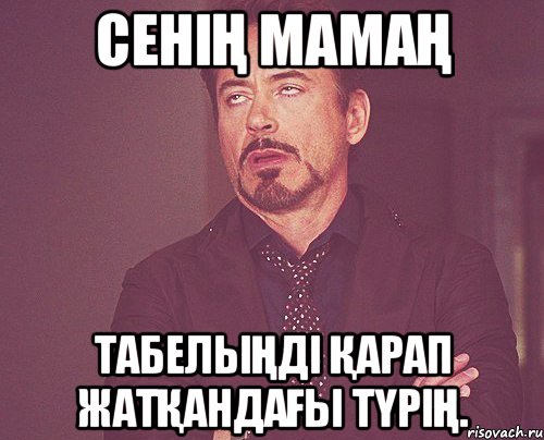 Сенің мамаң табельіңді қарап жатқандағы түрің., Мем твое выражение лица