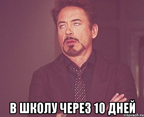  В ШКОЛУ ЧЕРЕЗ 10 ДНЕЙ, Мем твое выражение лица