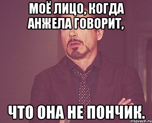 МОЁ ЛИЦО, КОГДА АНЖЕЛА ГОВОРИТ, ЧТО ОНА НЕ ПОНЧИК., Мем твое выражение лица