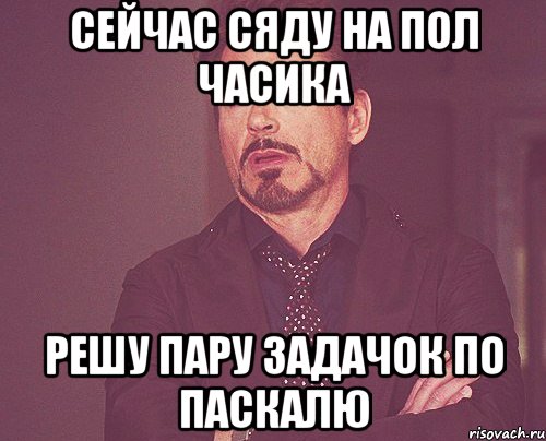 Сейчас сяду на пол часика решу пару задачок по паскалю, Мем твое выражение лица