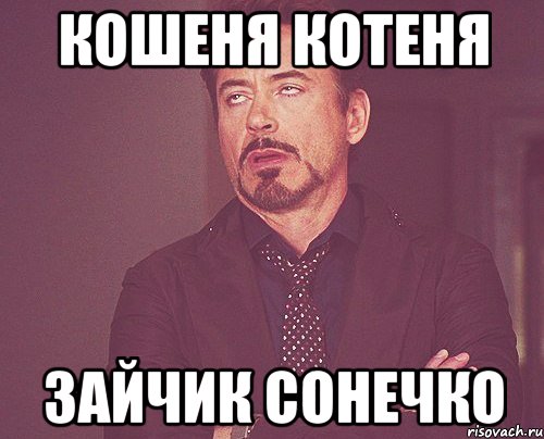 Кошеня котеня зайчик сонечко, Мем твое выражение лица