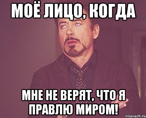 моё лицо, когда Мне не верят, что я правлю миром!, Мем твое выражение лица