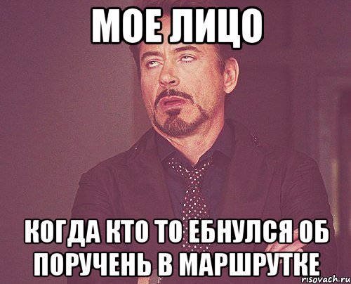 МОЕ ЛИЦО КОГДА КТО ТО ЕБНУЛСЯ ОБ ПОРУЧЕНЬ В МАРШРУТКЕ, Мем твое выражение лица