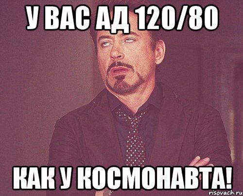 У Вас АД 120/80 Как у космонавта!, Мем твое выражение лица