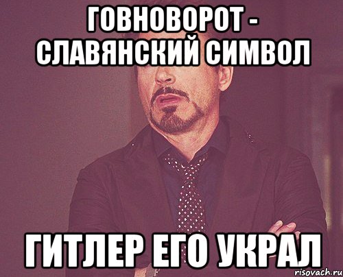 говноворот - славянский символ Гитлер его украл, Мем твое выражение лица